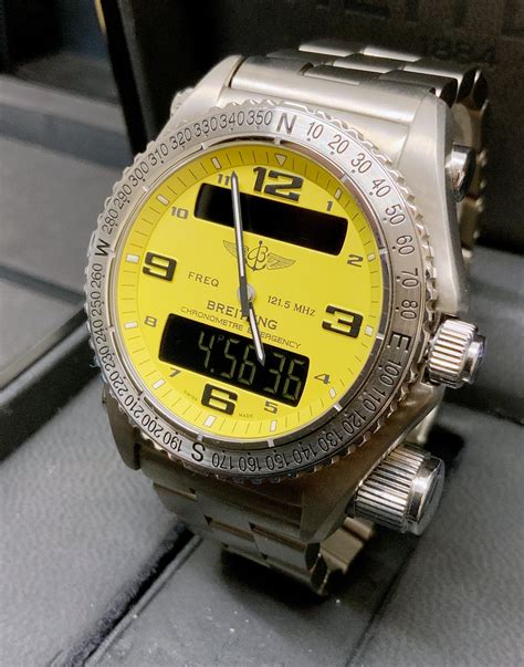 breitling chronometre emergency e76321|Breitling Emergency 43mm E76321 Yellow Dial SuperQuartz Men .